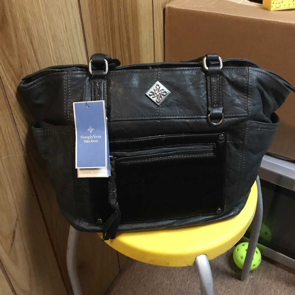 NWT Vintage Simply Vera Vera Wang Luxe Leather Handbag